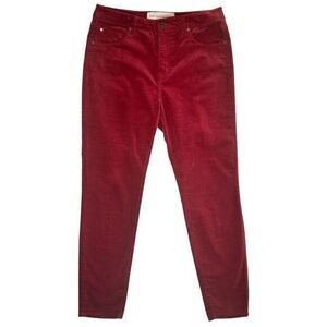 Soft Surroundings Corduroy high waisted slimming skinny pants in burgundy